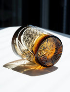 Edo Kiriko Hand-Carved Peacock Pattern Whiskey Glass