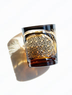 Edo Kiriko Hand-Carved Peacock Pattern Whiskey Glass