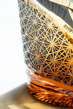 Edo Kiriko Hand-Carved Peacock Pattern Whiskey Glass