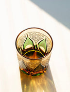 Edo Kiriko Hand-Carved Candle Flame Whiskey Glass