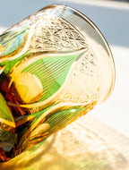 Edo Kiriko Hand-Carved Candle Flame Whiskey Glass