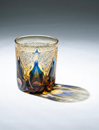 Edo Kiriko Hand-Carved Candle Flame Whiskey Glass