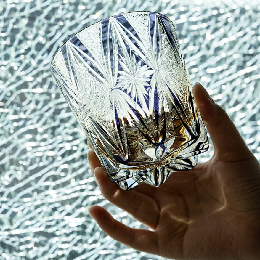 Edo Kiriko Hand-Carved Brocade Whiskey Glass