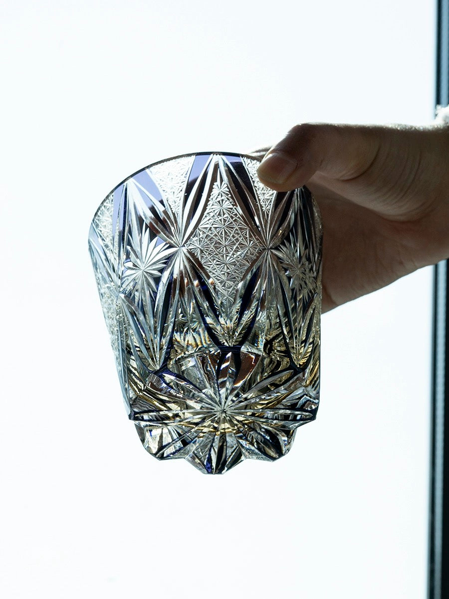 Edo Kiriko Hand-Carved Brocade Whiskey Glass