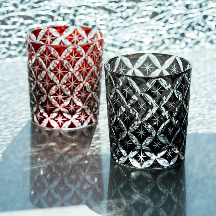 Edo Kiriko Hand-Carved Starlight Whiskey Glass