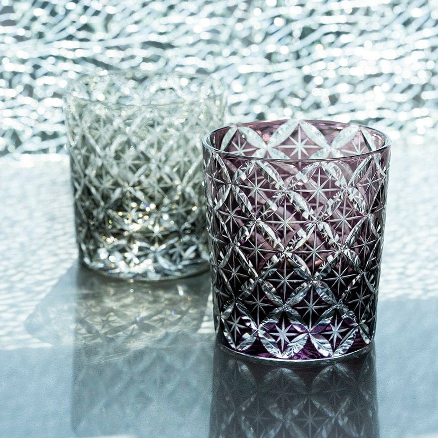 Edo Kiriko Hand-Carved Starlight Whiskey Glass