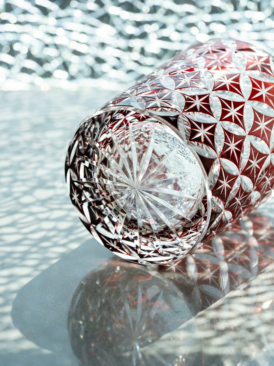 Edo Kiriko Hand-Carved Starlight Whiskey Glass