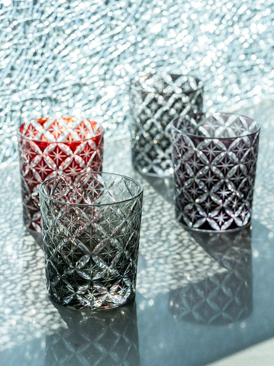 Edo Kiriko Hand-Carved Starlight Whiskey Glass