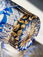 Edo Kiriko Hand-Carved Dawn Tricolor Whiskey Glass