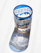 Edo Kiriko Hand-Carved Dawn Tricolor Whiskey Glass