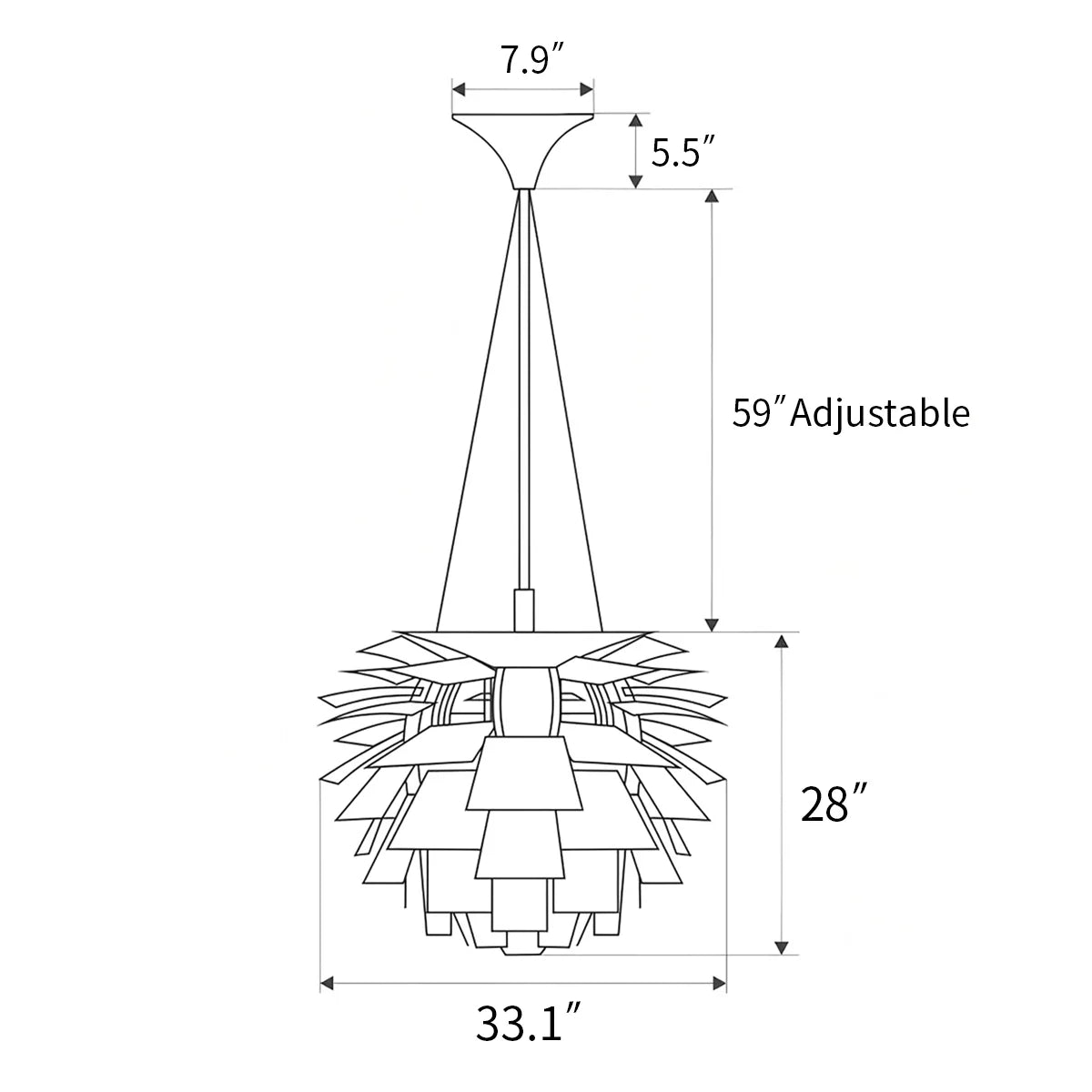 Modern Art Deco Layered Pendant Lamp