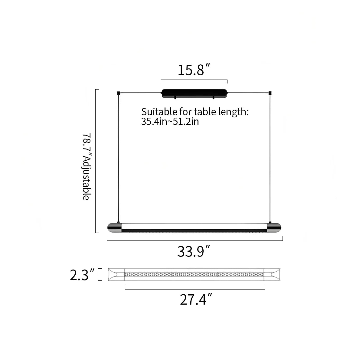 Modern Light Luxury Linear Pendant Light