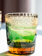 Edo Kiriko Hand-Carved Mount Fuji Whiskey Glass
