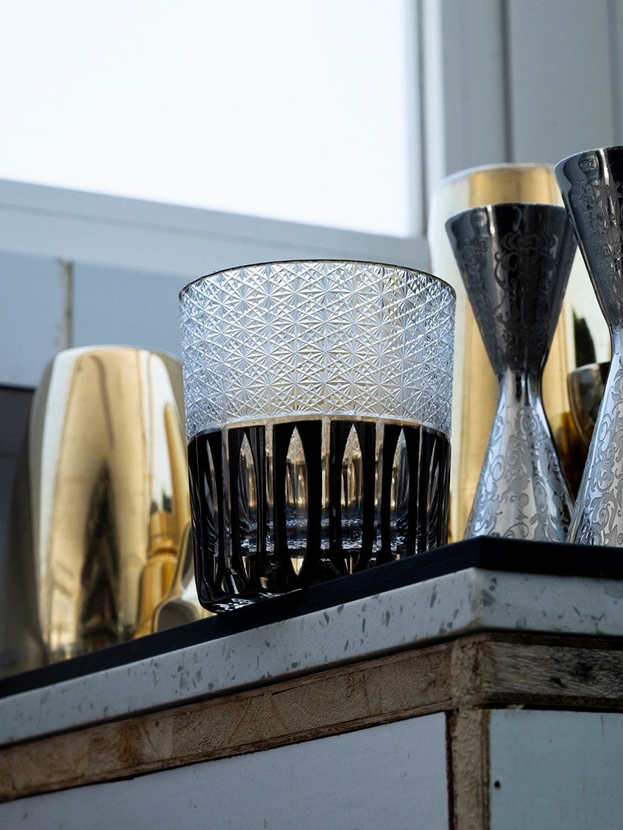 Edo Kiriko Hand-Carved Rainy Night Whiskey Glass