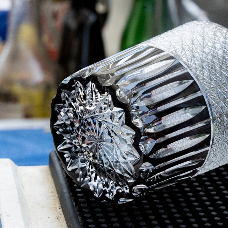 Edo Kiriko Hand-Carved Rainy Night Whiskey Glass