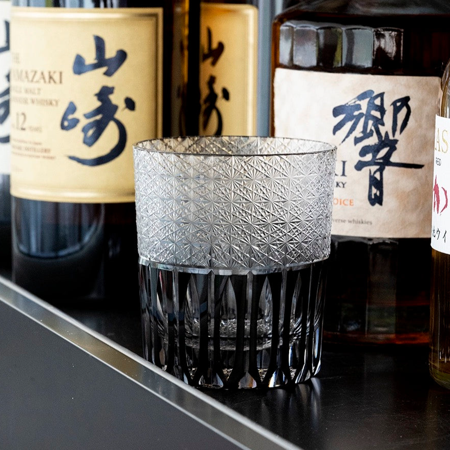 Edo Kiriko Hand-Carved Rainy Night Whiskey Glass