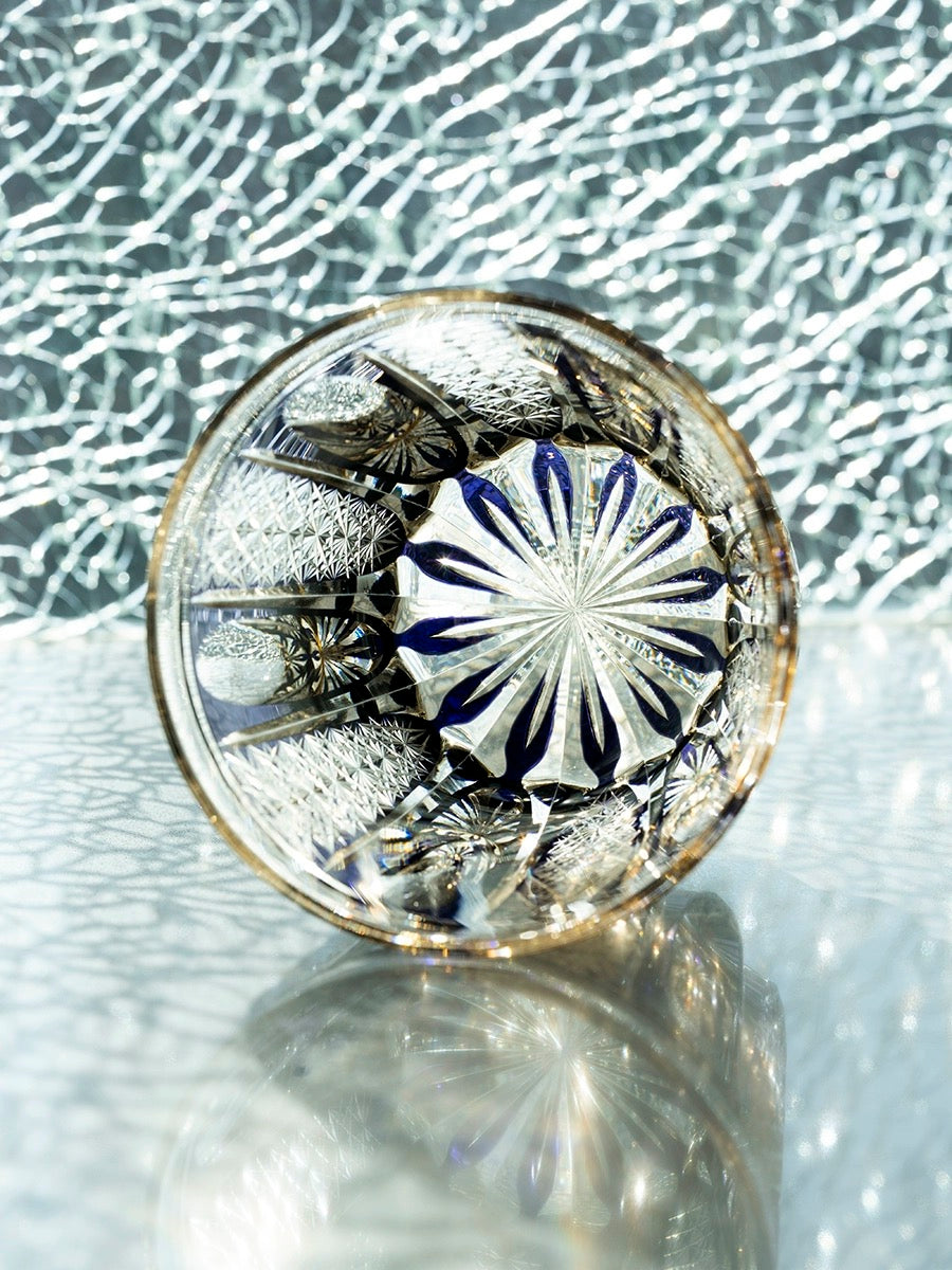 Edo Kiriko Hand-Carved Starlight Banner Whiskey Glass