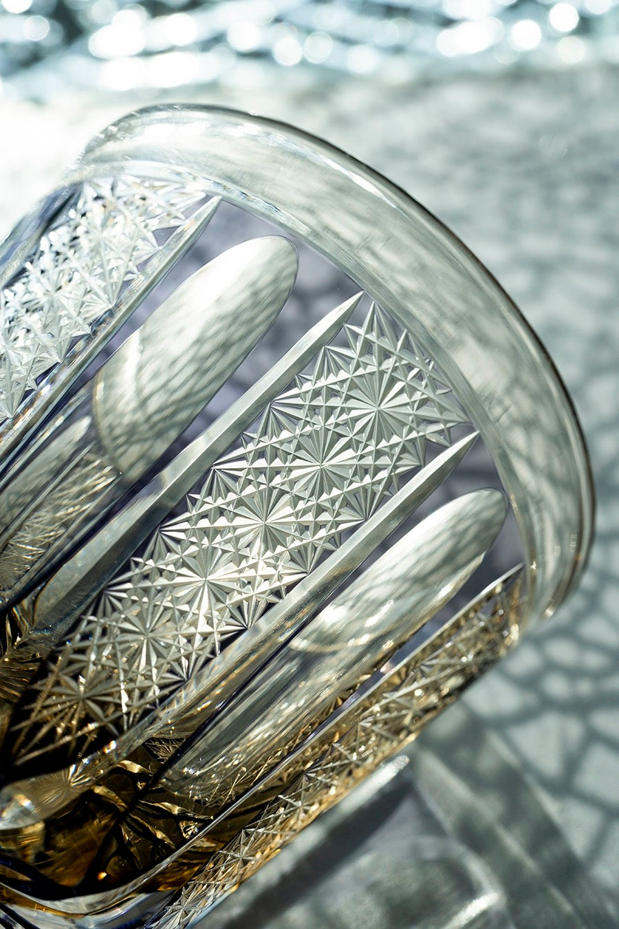 Edo Kiriko Hand-Carved Starlight Banner Whiskey Glass