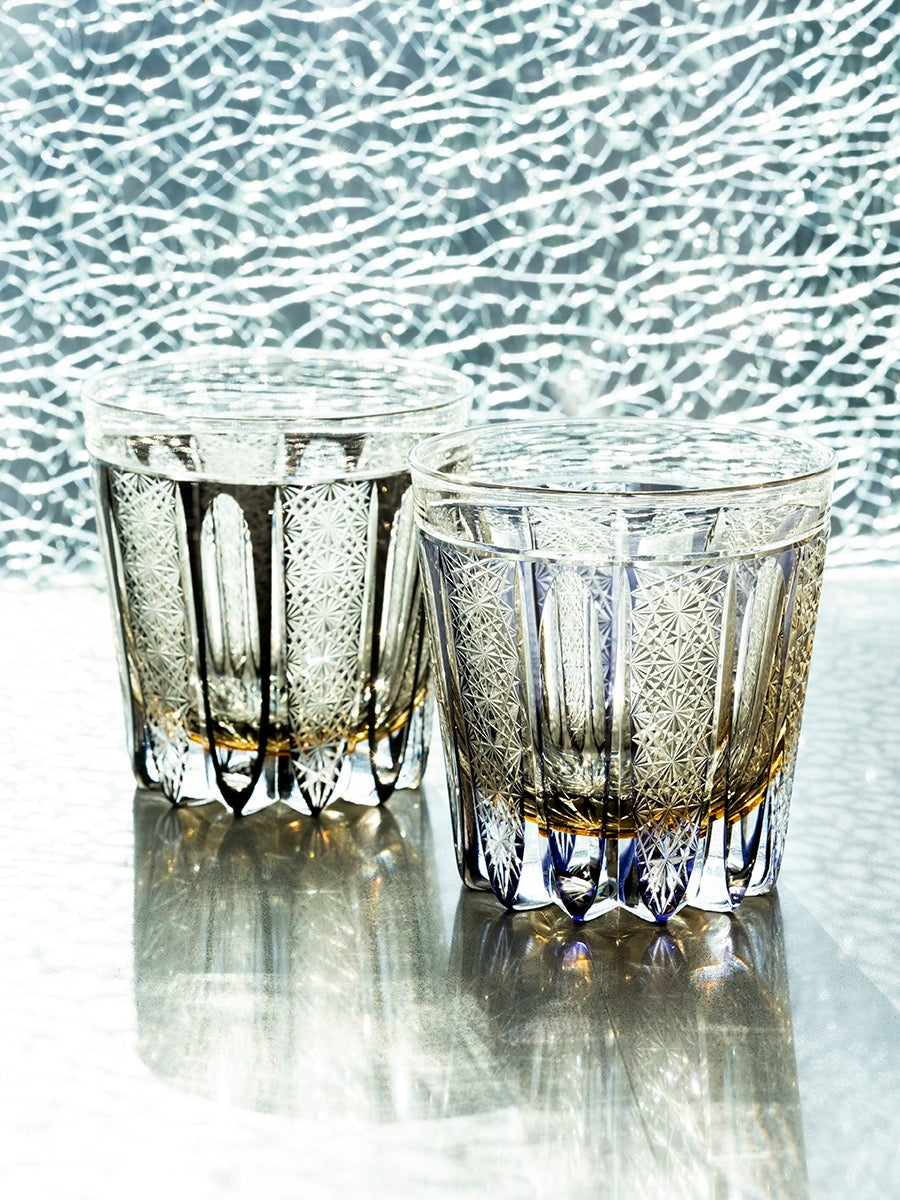 Edo Kiriko Hand-Carved Starlight Banner Whiskey Glass