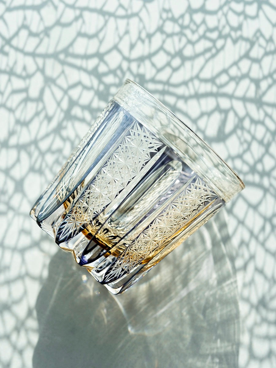 Edo Kiriko Hand-Carved Starlight Banner Whiskey Glass
