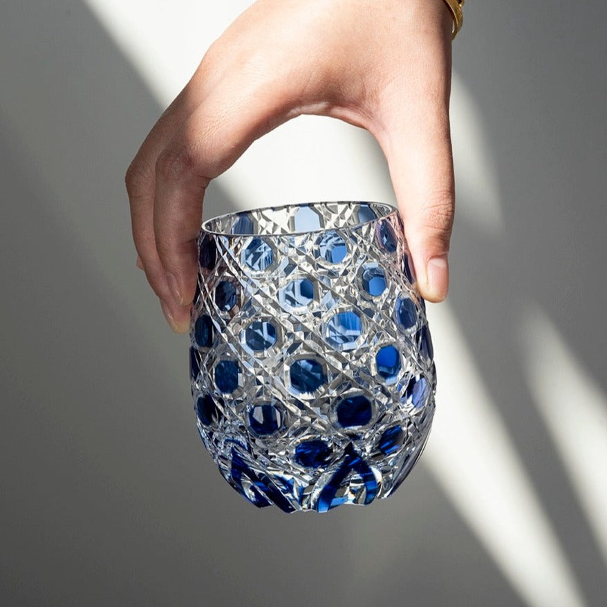 Edo Kiriko Hand-Carved Tamako Whiskey Glass