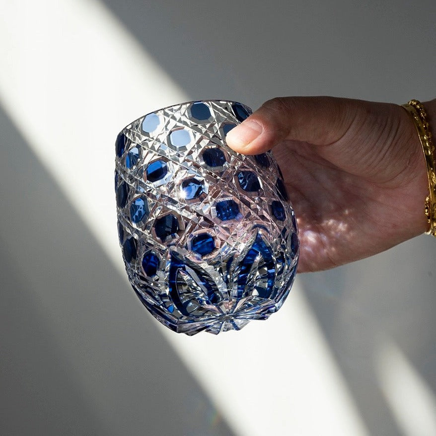 Edo Kiriko Hand-Carved Tamako Whiskey Glass