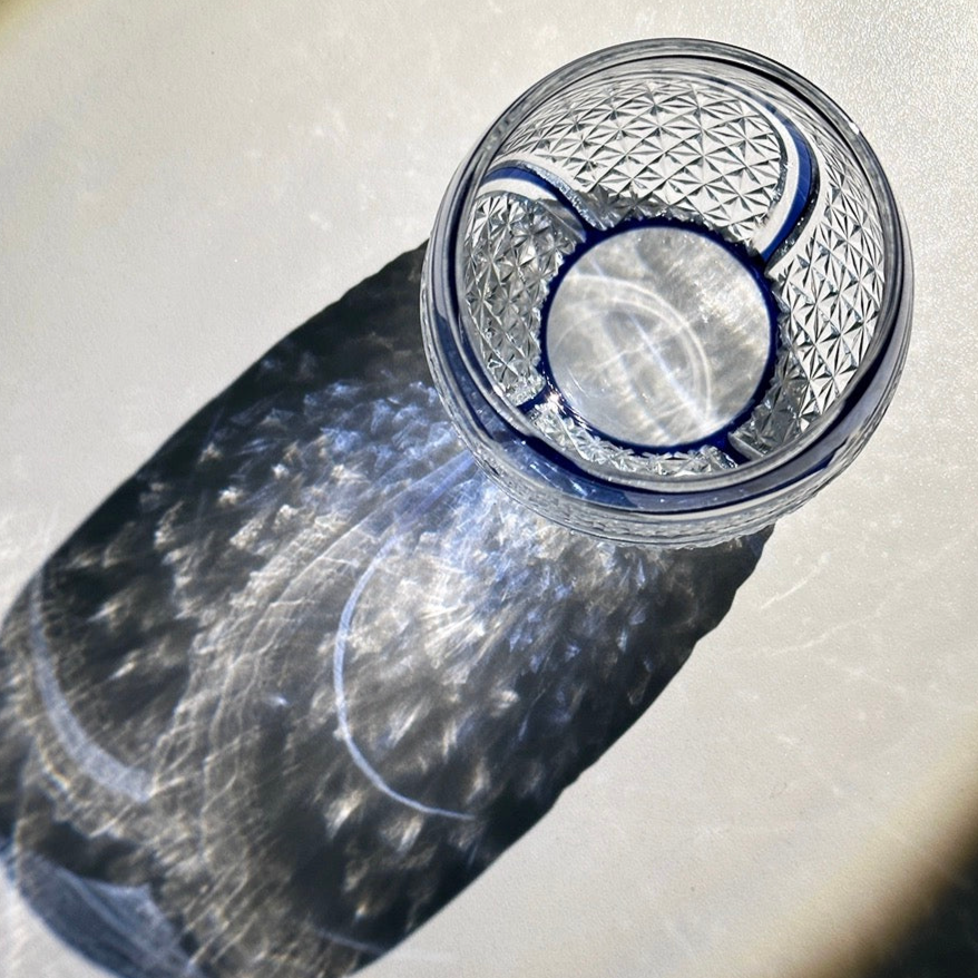 Edo Kiriko Hand-Carved Ripple Whiskey Glass