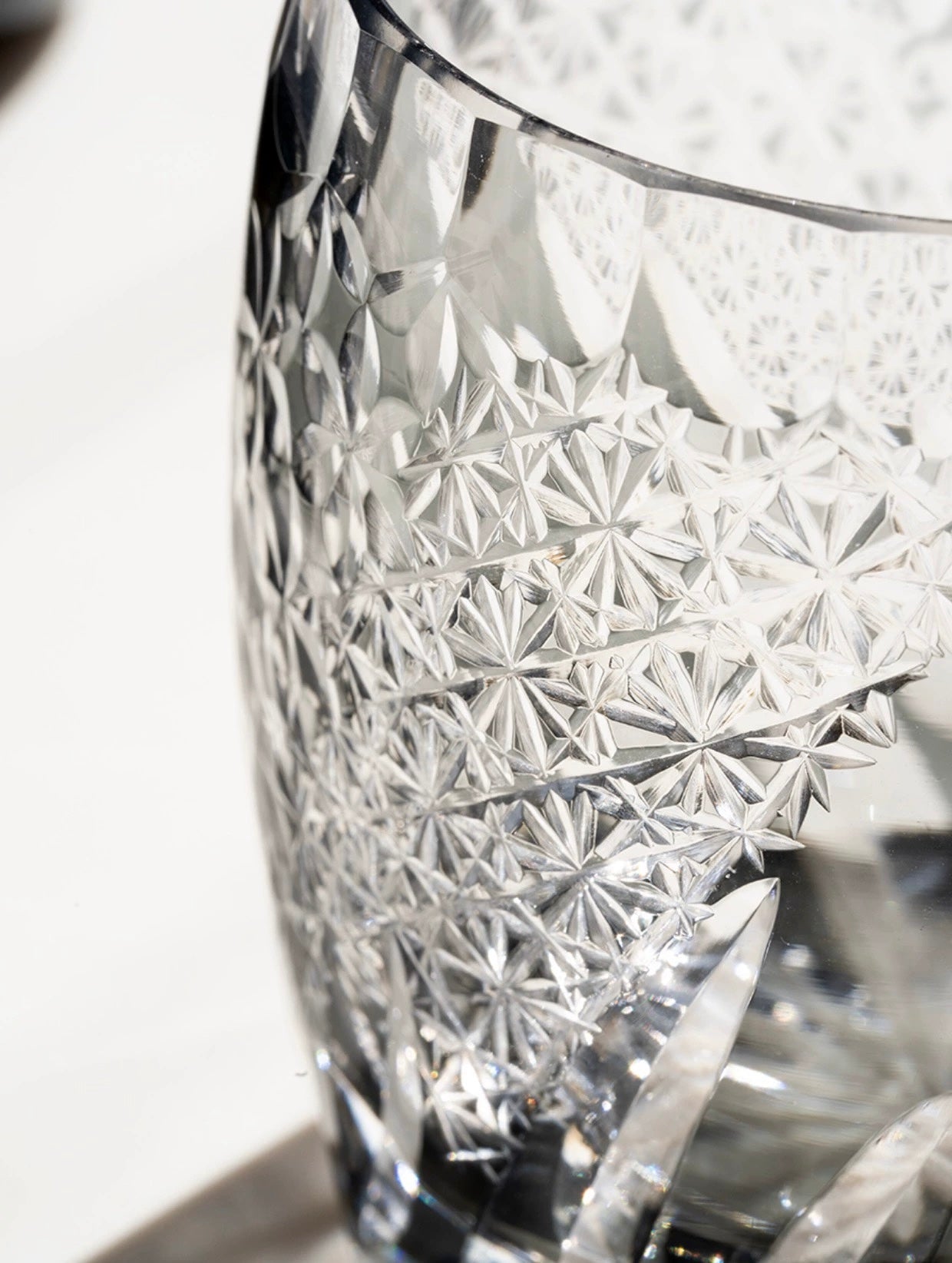 Edo Kiriko Hand-Carved Frost Flower Whiskey Glass