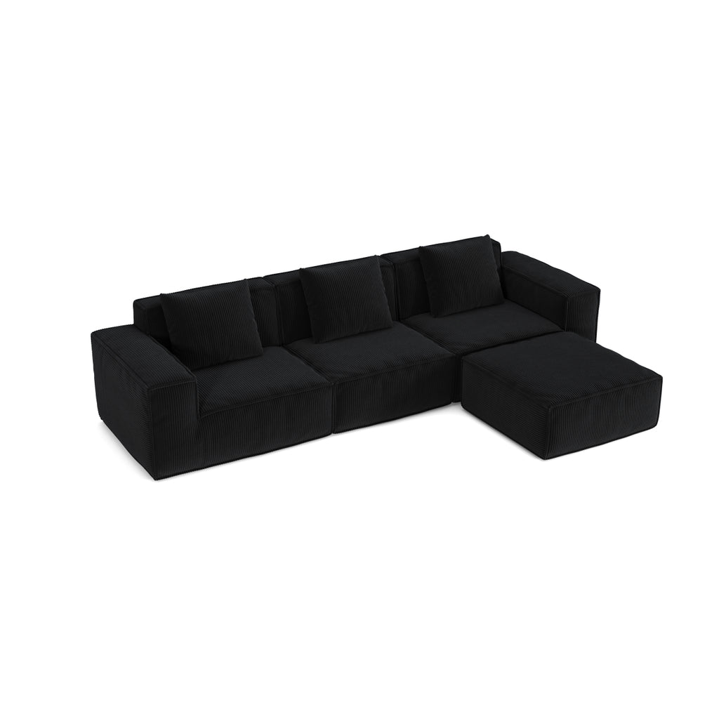 118" Modular Sofa, Convertible to Oversized Sofa Bed