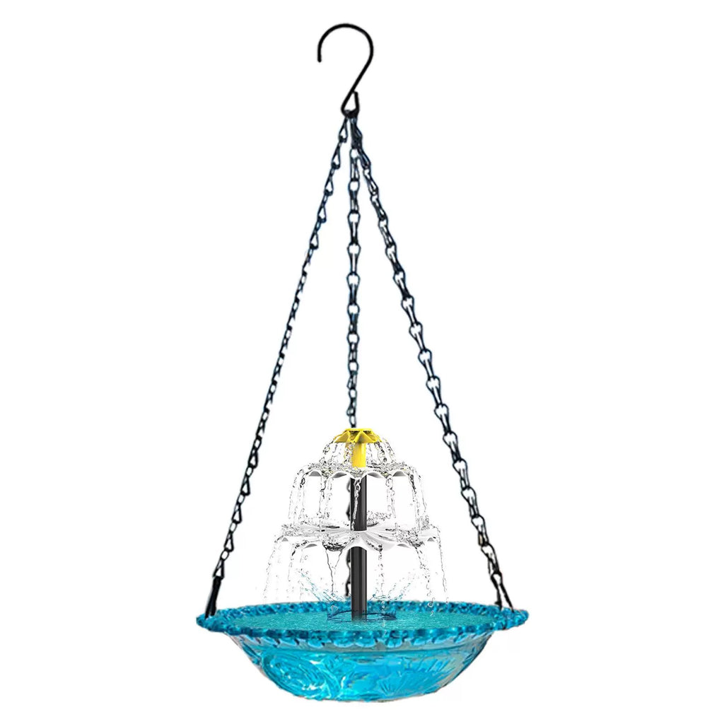 Solar Hummingbird Fountain Bird Bath with 3-Tier Cascade