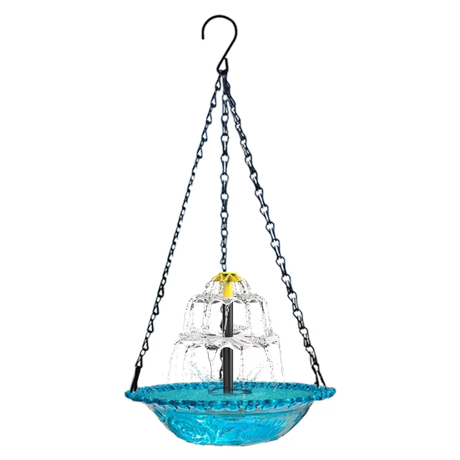 Solar Hummingbird Fountain Bird Bath with 3-Tier Cascade