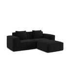Modular Convertible Oversized Chaise Longue Sofa- Soft Corduroy Velvet, Flexible Setup