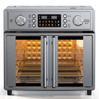PlumChef 26QT Large French Double Door Air Fryer Oven 1700W 14 Presets 7in1 Silver