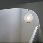 Nickel Plated / White / Small: 9.4 in diameter Bloom Pendant Light OPEN BOX