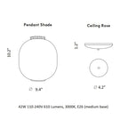 Nickel Plated / White / Small: 9.4 in diameter Bloom Pendant Light OPEN BOX