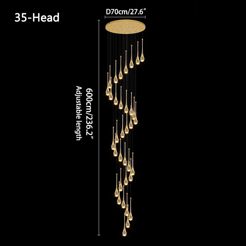 Luxury Water Drop Pendant Chandelier for Living Room