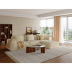 118-inch modular sofa can be converted into an oversized sofa bed Free conversion sofa set flexible configuration, soft corduroy cloud velvet fabric