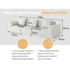 118-inch modular sofa can be converted into an oversized sofa bed  Free conversion sofa set flexible configuration, soft corduroy cloud velvet fabric