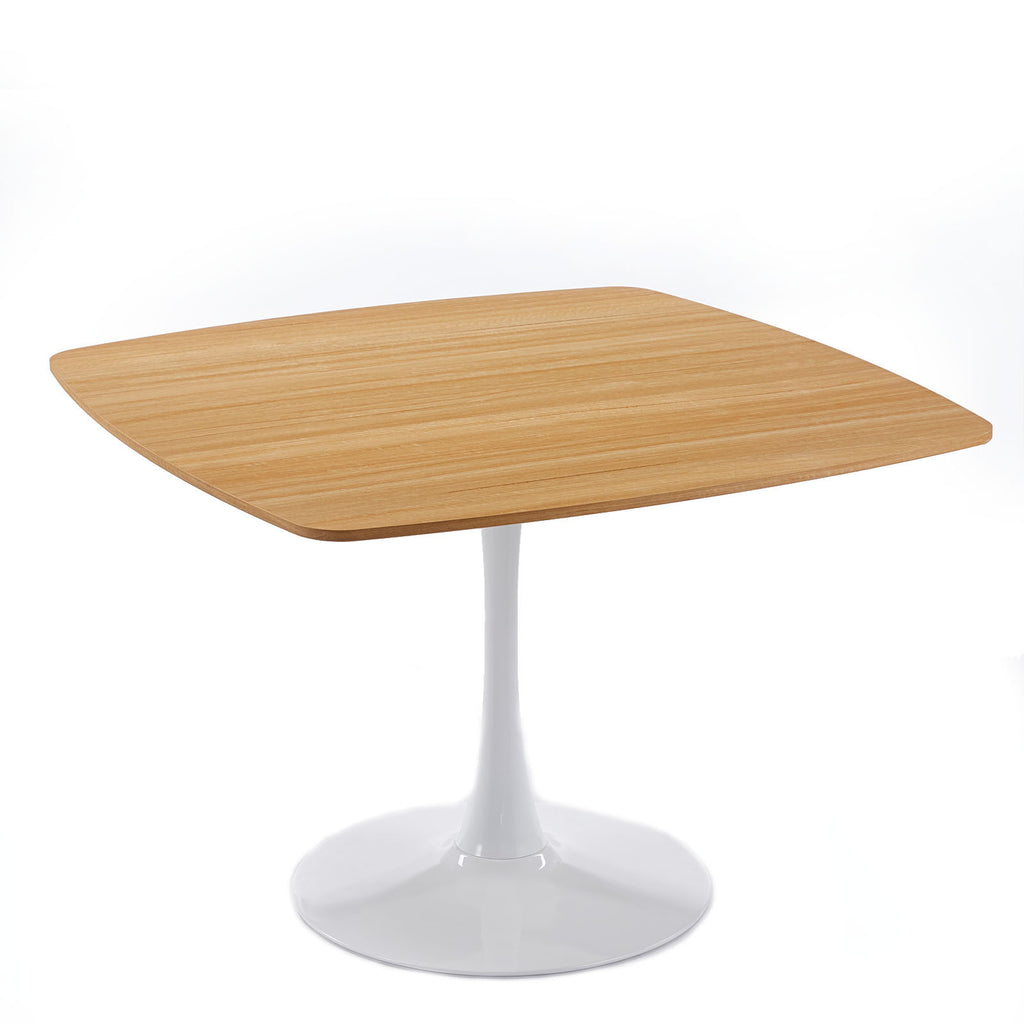 42" White & Oak Square Tulip Dining Table