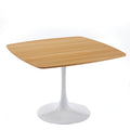 42" White & Oak Square Tulip Dining Table