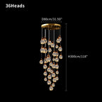 Rock Crystal Rain Chandelier for Living Room