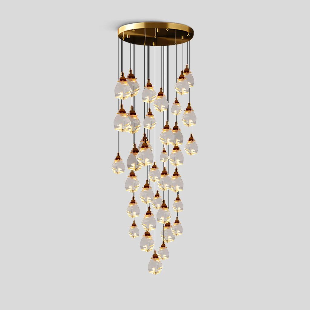 Rock Crystal Rain Chandelier for Living Room