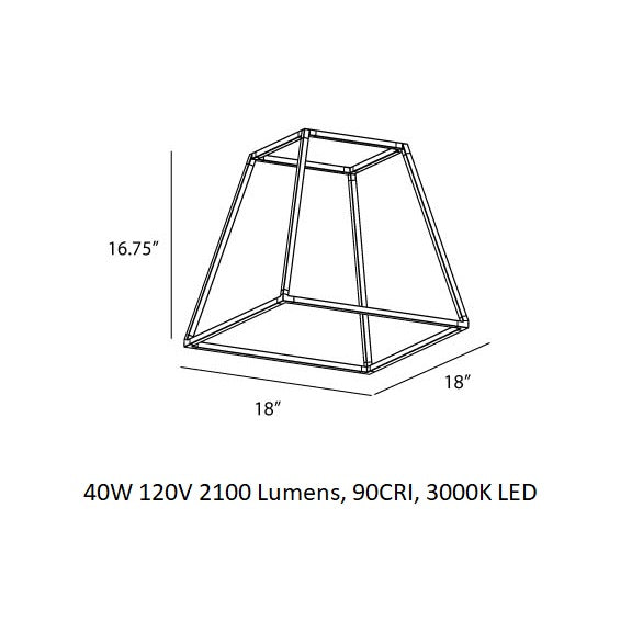 Z-Bar Rise Square Pendant Light