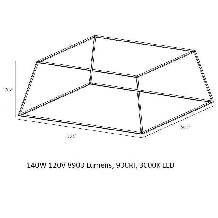 Z-Bar Rise Square Pendant Light