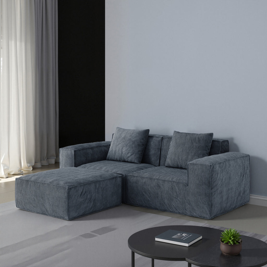 modular sofa can be converted into an oversized sofa bed Free conversion sofa set flexible configuration, soft corduroy cloud velvet fabric two person