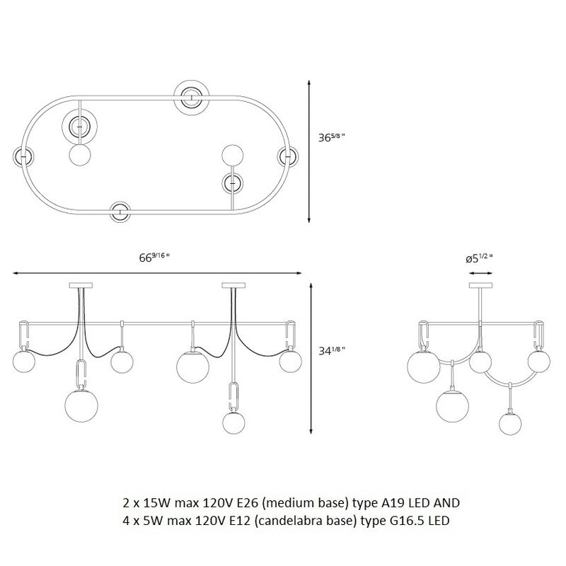 NH S5 Elliptic Suspension Light