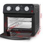 12.5 Quart 1500W Air Fryer Convection Toaster Oven 7-in-1 Stainless Steel Black