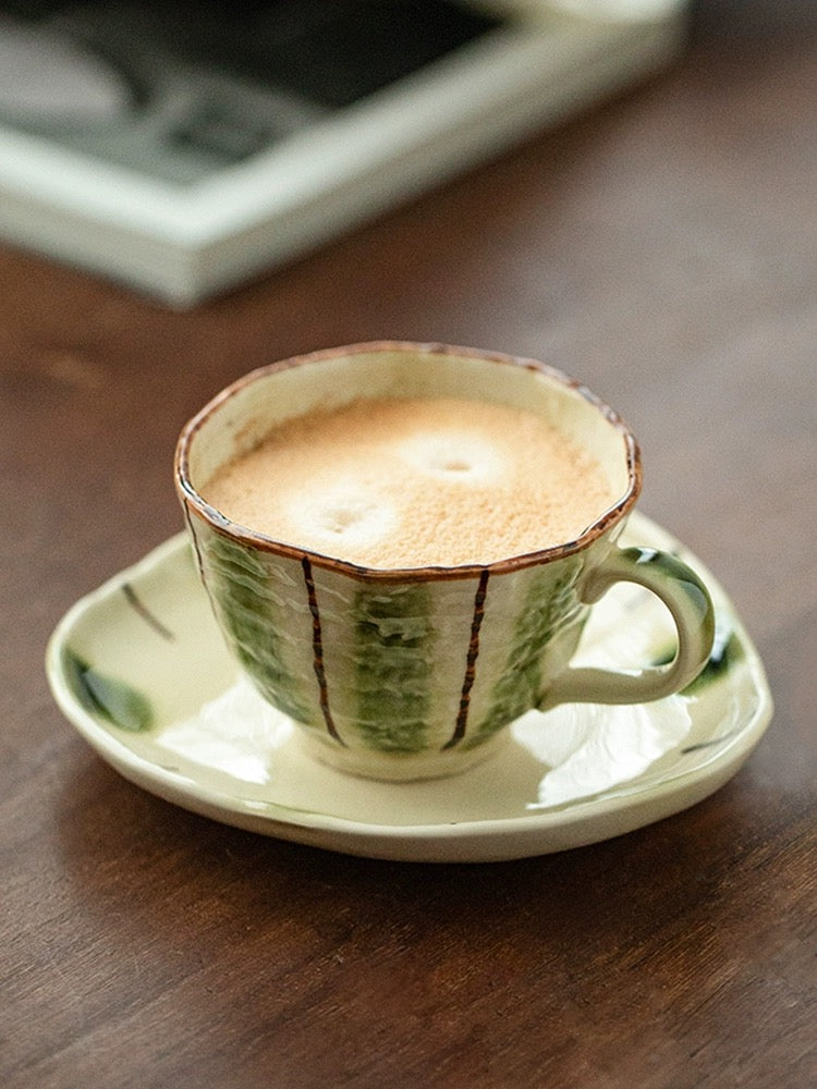 Hatsuichi Rustic Hand-Painted Ceramic Coffee Cup