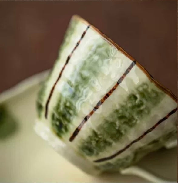 Hatsuichi Rustic Hand-Painted Ceramic Coffee Cup