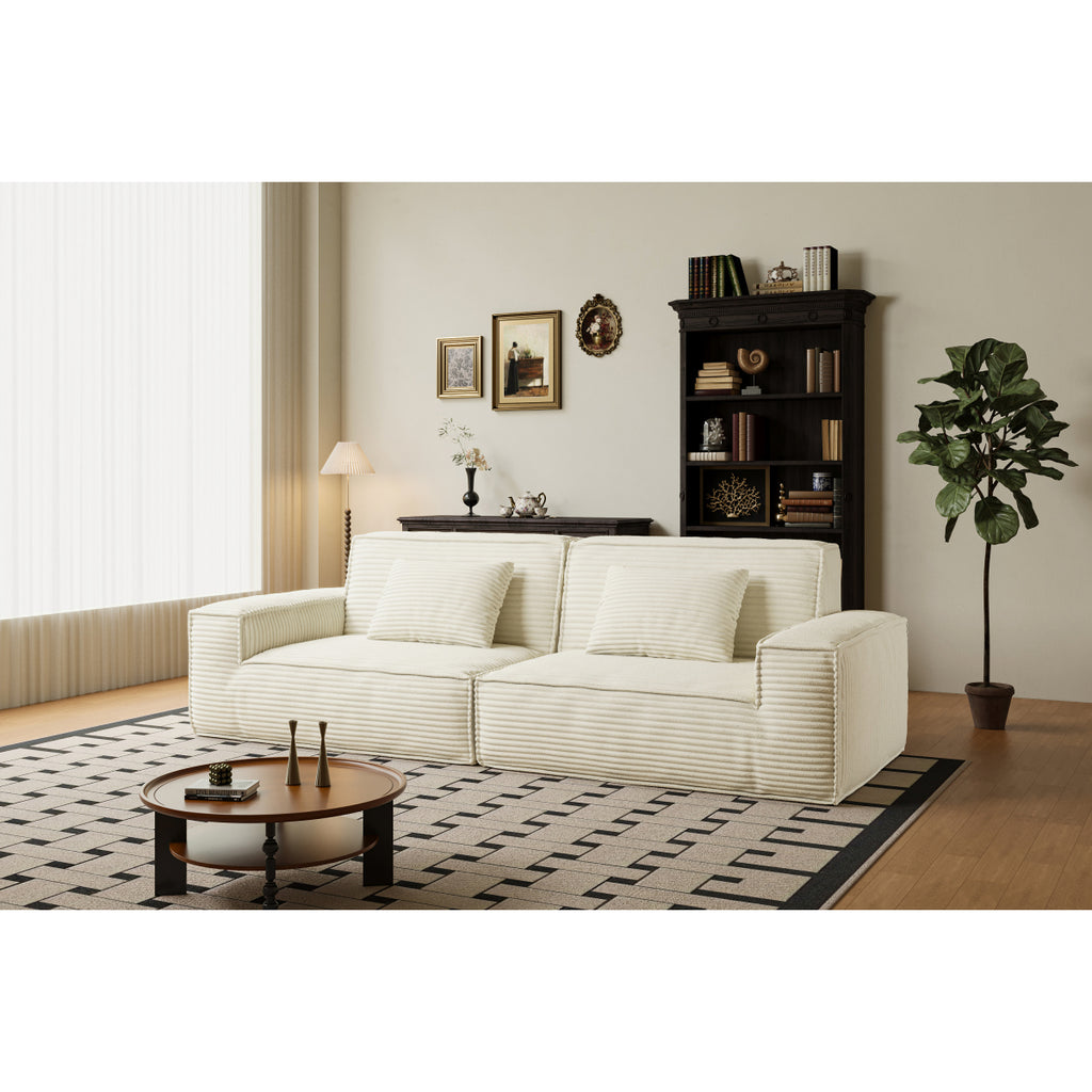 106.3" Large Striped Fabric Sofa, Modern & Cozy Living Room/Bedroom Furniture